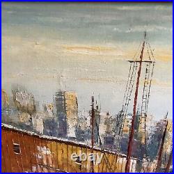 L Garcia Vintage Oil Painting On Wood Panel Signed American Artist 32x 26