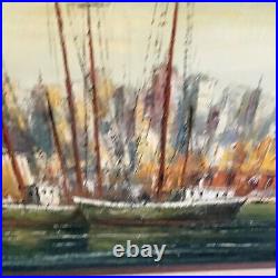 L Garcia Vintage Oil Painting On Wood Panel Signed American Artist 32x 26