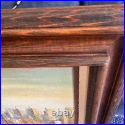 L Garcia Vintage Oil Painting On Wood Panel Signed American Artist 32x 26