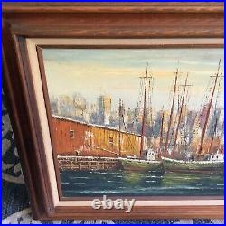 L Garcia Vintage Oil Painting On Wood Panel Signed American Artist 32x 26