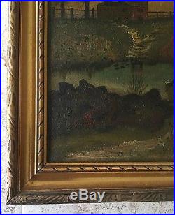 Landscape Oil Painting On Canvas-Vintage Framed-Signed On Back. #1672
