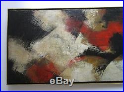 Large 1960's Abstract Expresssionism Painting Non Objective Modernism Signed Vtg