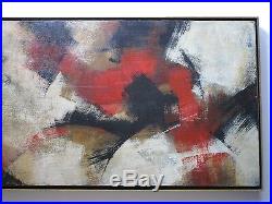 Large 1960's Abstract Expresssionism Painting Non Objective Modernism Signed Vtg