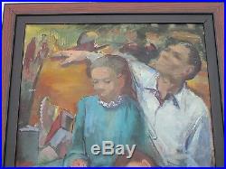 Large African American Painting Portrait Black Americana Collection Vintage Mod