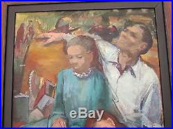 Large African American Painting Portrait Black Americana Collection Vintage Mod