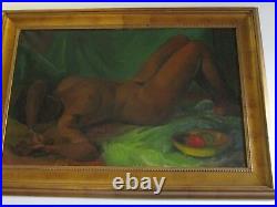 Large African American Portrait Sofa Size Nude MID Century Modern Islander Vntg