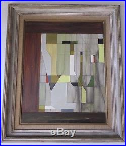 Large Cubism Bottles Painting Modernism Vintage Abstract Mystery Artist Signed