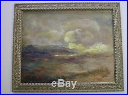 Large Landscape Painting American Impressionism Elizabeth Thompson Vintage