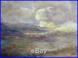 Large Landscape Painting American Impressionism Elizabeth Thompson Vintage