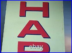 Large ORIGINAL 1967 Vintage TRUE VALUE HARDWARE Sign OLD Vertical 10' TALL Store