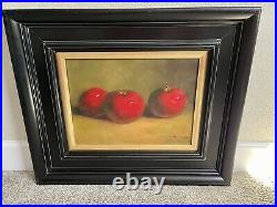 Large Original Oil Painting Still Life Apples Signed