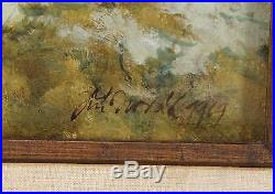Large Original Vintage, Signed Stucco Home Landscape Oil Painting, No Reserve