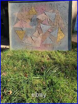 Large Signed Lee Reynolds Vintage Abstract Painting on Canvas