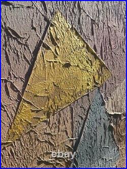 Large Signed Lee Reynolds Vintage Abstract Painting on Canvas