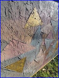 Large Signed Lee Reynolds Vintage Abstract Painting on Canvas