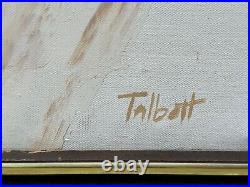 Large Talbott Signed Vintage Abstract Painting MID Century Original Flight 7 Art