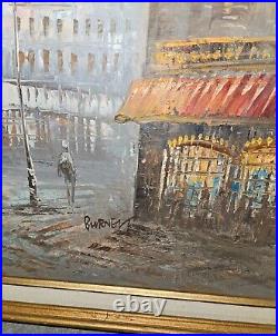 Large Vintage Artist Caroline Burnett Signed Original Paris Oil Painting 41×29