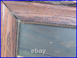 Large Vintage European Interior Oil Painting Signed R Quin Framed 35x30 Original