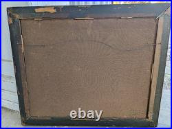 Large Vintage European Interior Oil Painting Signed R Quin Framed 35x30 Original