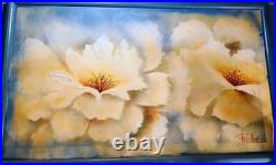 Large Vintage Floral Painting Signed P. Roscioni