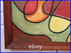 Large Vintage MCM Abstract Painting Sign EVL 22 x 28