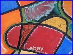 Large Vintage MCM Abstract Painting Sign EVL 22 x 28