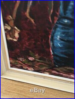 Large Vintage MID Century Oil On Canvas Expressive Large Floral Painting Signed