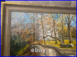 Large Vintage Manning'Home And Landscape Scene Oil Painting Signed/Framed