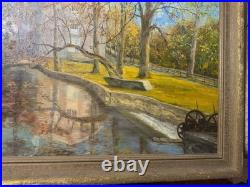 Large Vintage Manning'Home And Landscape Scene Oil Painting Signed/Framed