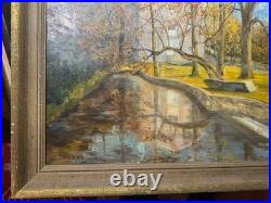 Large Vintage Manning'Home And Landscape Scene Oil Painting Signed/Framed