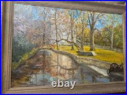 Large Vintage Manning'Home And Landscape Scene Oil Painting Signed/Framed