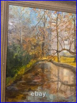 Large Vintage Manning'Home And Landscape Scene Oil Painting Signed/Framed