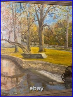 Large Vintage Manning'Home And Landscape Scene Oil Painting Signed/Framed