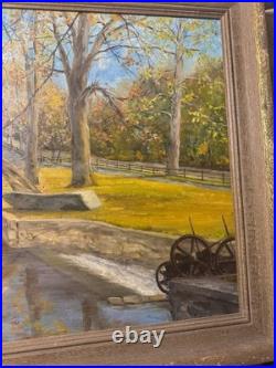 Large Vintage Manning'Home And Landscape Scene Oil Painting Signed/Framed