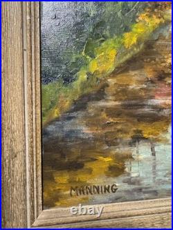 Large Vintage Manning'Home And Landscape Scene Oil Painting Signed/Framed Large Vintage Manning'Home And Landscape Scene Oil Painting Signed/Framed