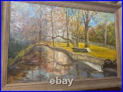 Large Vintage Manning'Home And Landscape Scene Oil Painting Signed/Framed Large Vintage Manning'Home And Landscape Scene Oil Painting Signed/Framed