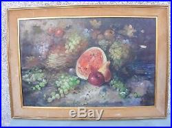 Large Vintage Oil On Canvas Gallery Still Life Painting Signed Guidi