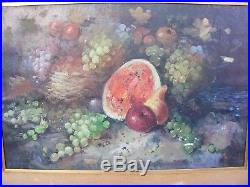 Large Vintage Oil On Canvas Gallery Still Life Painting Signed Guidi