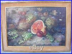 Large Vintage Oil On Canvas Gallery Still Life Painting Signed Guidi