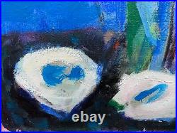 Large Vintage Original Abstract oil Painting on canvas, Signed Walzer, framed