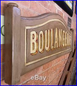 Large Vintage Painted Wooden Sign Boulangerie French Bakery