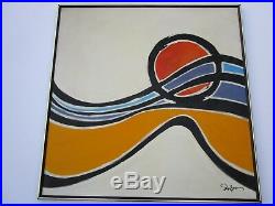 Large Vintage Painting Abstract Expressionism 40 Inches Modernism Non Objective