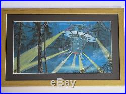 Larry Ortiz Illustration Painting Ufo Space Earth Landing Invasion Alien Vintage