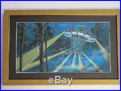 Larry Ortiz Illustration Painting Ufo Space Earth Landing Invasion Alien Vintage