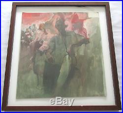 Larry Rivers Vintage Signed & Framed Painting Self Portrait Well Listed