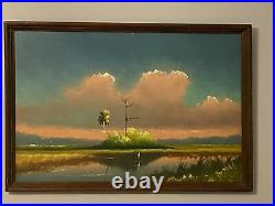 Lem Newton, Oil on Upson Board, Vintage Highwaymen Painting