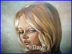 Leo Jansen Original Painting Signed Front & Back Look at those Eyes