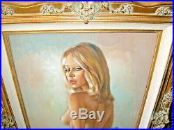 Leo Jansen Original Painting Signed Front & Back Look at those Eyes