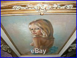 Leo Jansen Original Painting Signed Front & Back Look at those Eyes