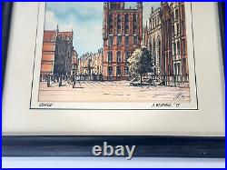 Lot 3 Fine Art Watercolor Painting Gdansk Signed Vintage France Wall Waterfall